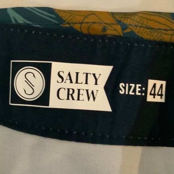 Salty Crew Floral Swim Trunk Men 44 Drawstring Summer Tropical Beachy Boardshort - Picture 9 of 12